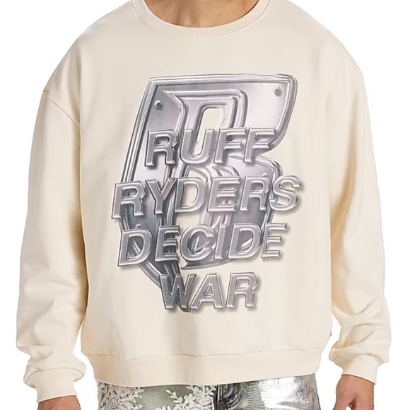 Ruff Ryders x Who Decides War Ivory Crewneck Authentic w/ TAGS - Picture 2 of 5